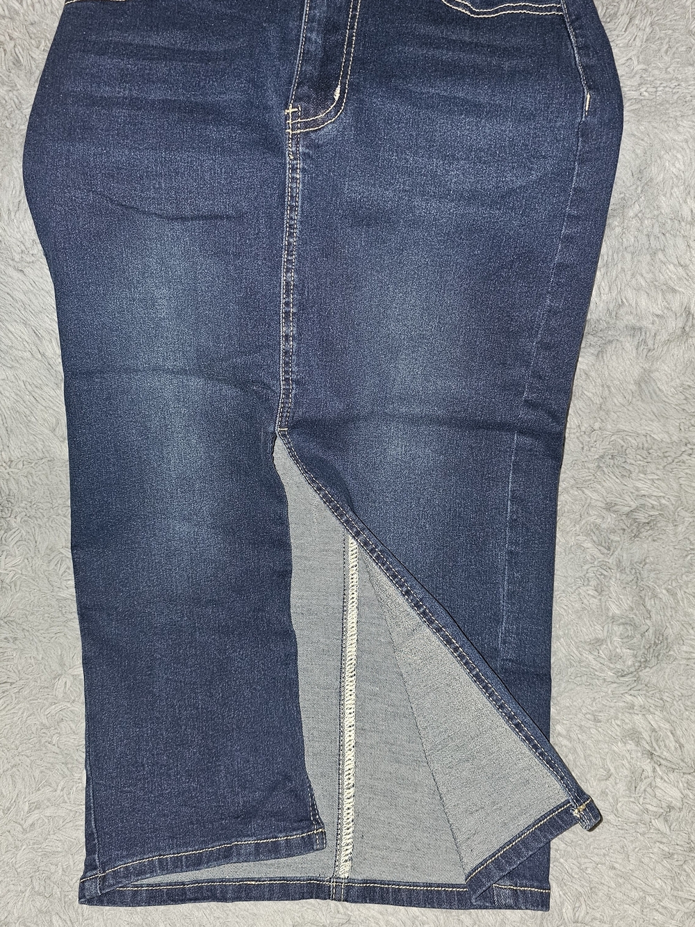 Slim Dark Blue Denim Pencil Skirt